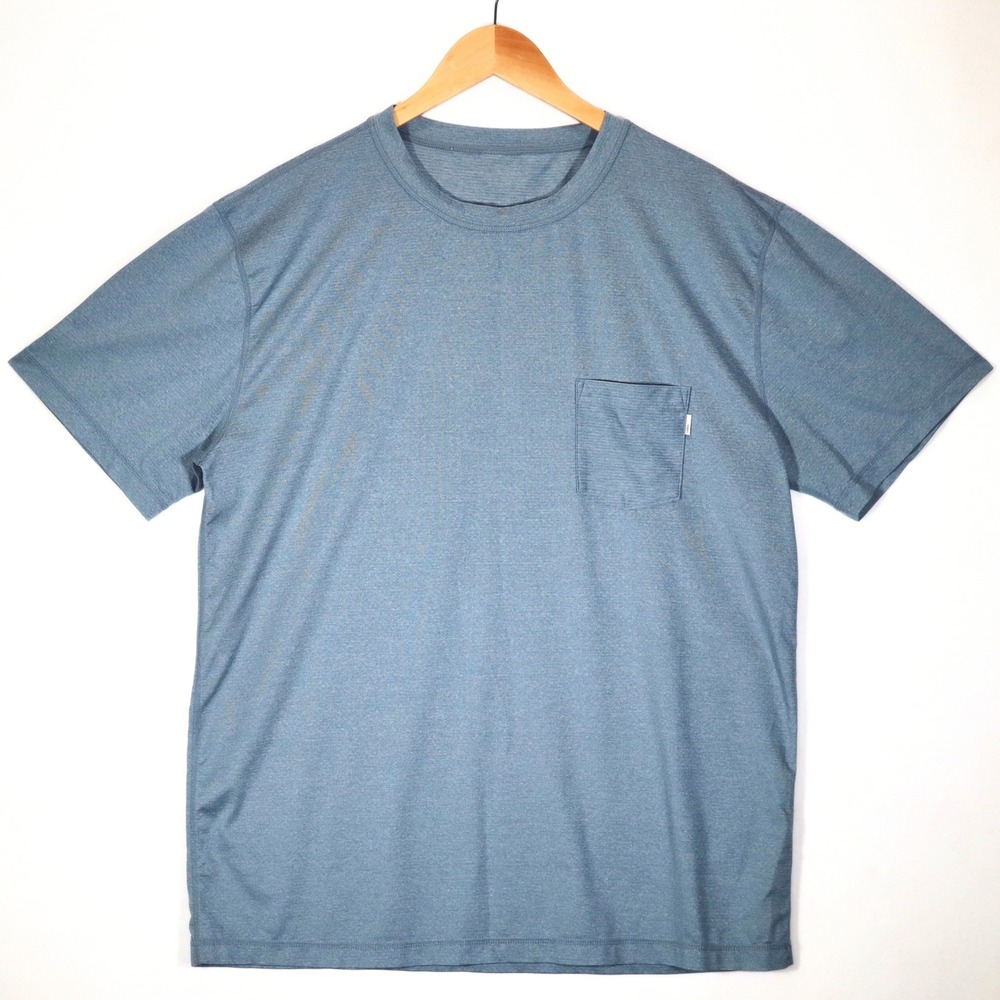 Vuori Mens Pocket Tee Shirt XL Blue Heathered Short Sleeve Performance Athletic